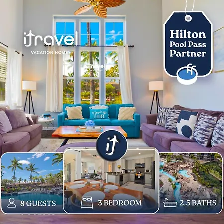 Hilton Pool Pass Included - Stylish Central Villa Mins To Beach Pool & Spa Waikoloa Exterior photo